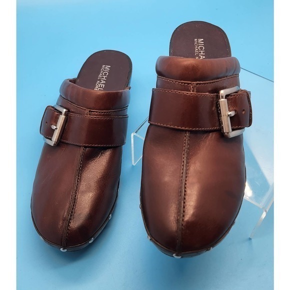 Michael by Michael Kors Brown Mules with Brass Stud Size 8.5M - Picture 2 of 7